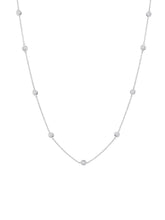 36" Station Bezel Necklace in Platinum